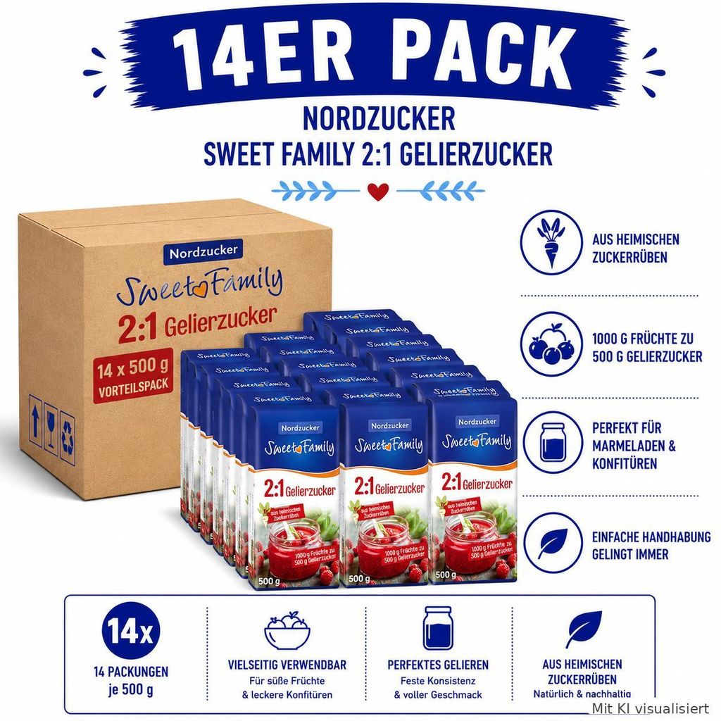 Sweet Family Gelierzucker 2:1 perfekt für Marmelade & Produktbild 