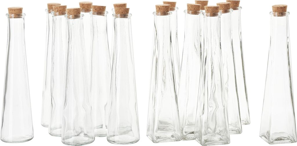 VBS XXL Glasflaschen Geolini 16 Stück mit Korkverschluss 70 Produktbild 