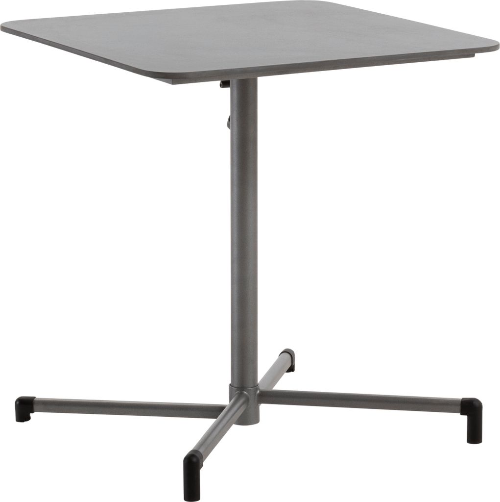 Dehner Gartentisch Chicago, Balkontisch klappbar, bis zu 4 Sitzplätze, 70 x 74 x 70 cm, Metall pulverbeschichtet / Stein, grau