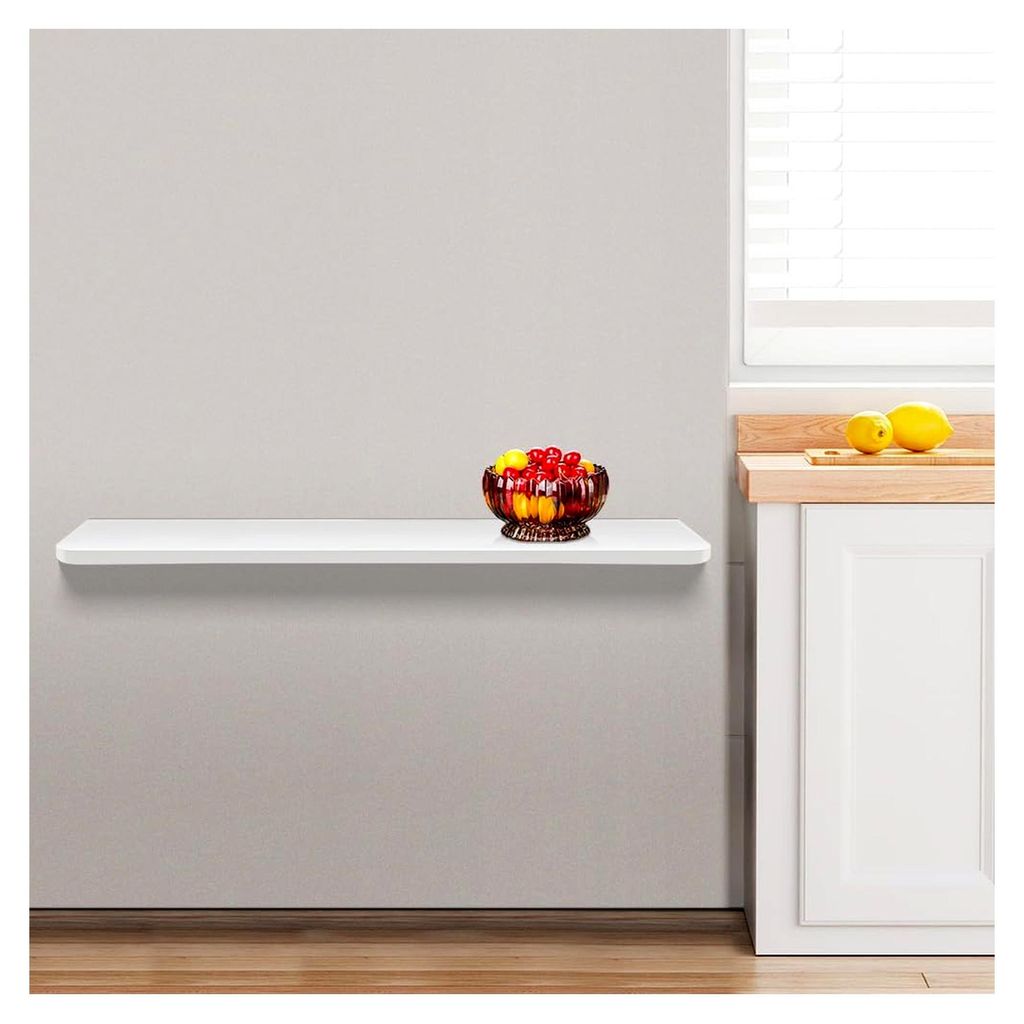 Klappbarer Wandtisch für Esstisch, multifunktionaler Computertisch für kleine Küchen, 80 x 50 x 1,6 cm, Weiß