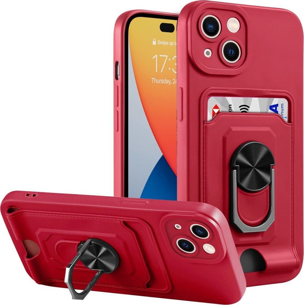 König Design Hülle kompatibel mit Apple iPhone 14 Pro Kunststoff Soft Handyhülle - Handy Case Rot