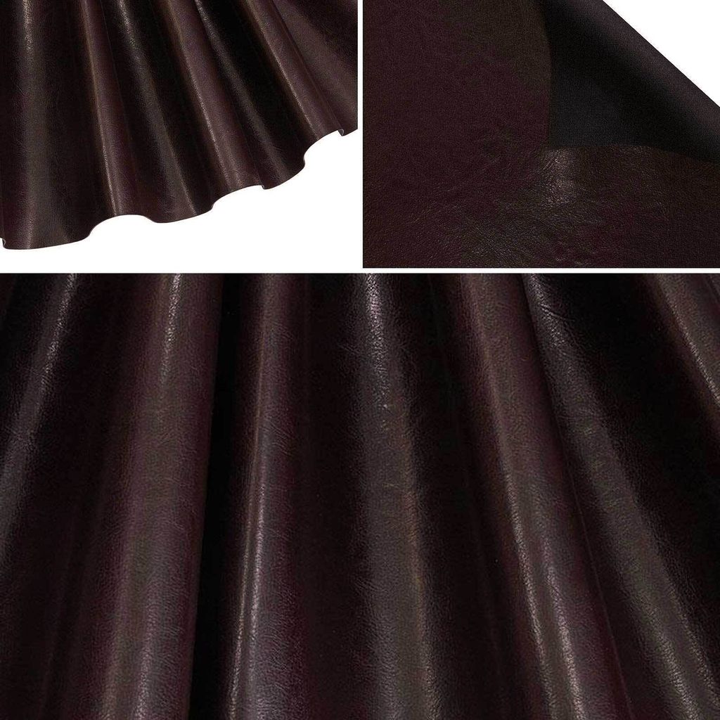 0,5m Kunstleder Stoff Meterware Kunstleder breite 140cm Lederoptik Möbelstoff Variantenwahl, Motiv:Classic | schwarzrot, Stärke:0.9 mm | 520 g/m²