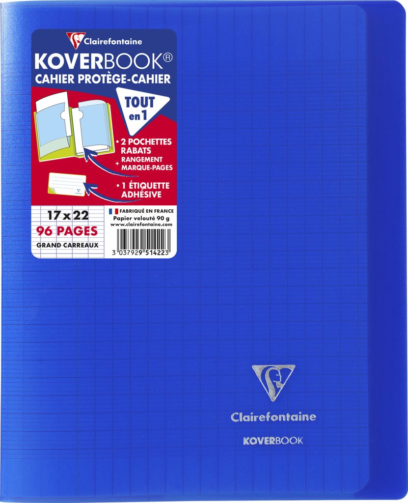 Clairefontaine 10x Heft 17x22cm, 48 Blatt französische Lin. Marineblau 951422C