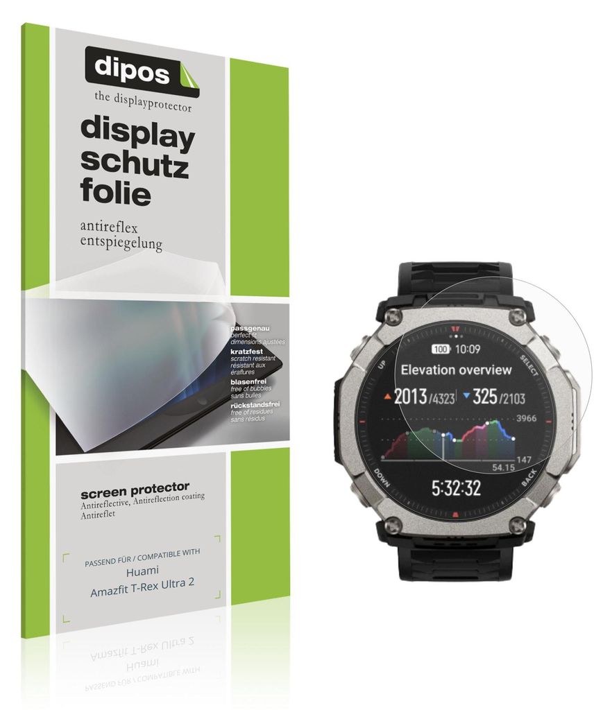 6x Schutzfolie für Huami Amazfit T-Rex Ultra 2 matt Displayschutzfolie Folie Display Schutz dipos