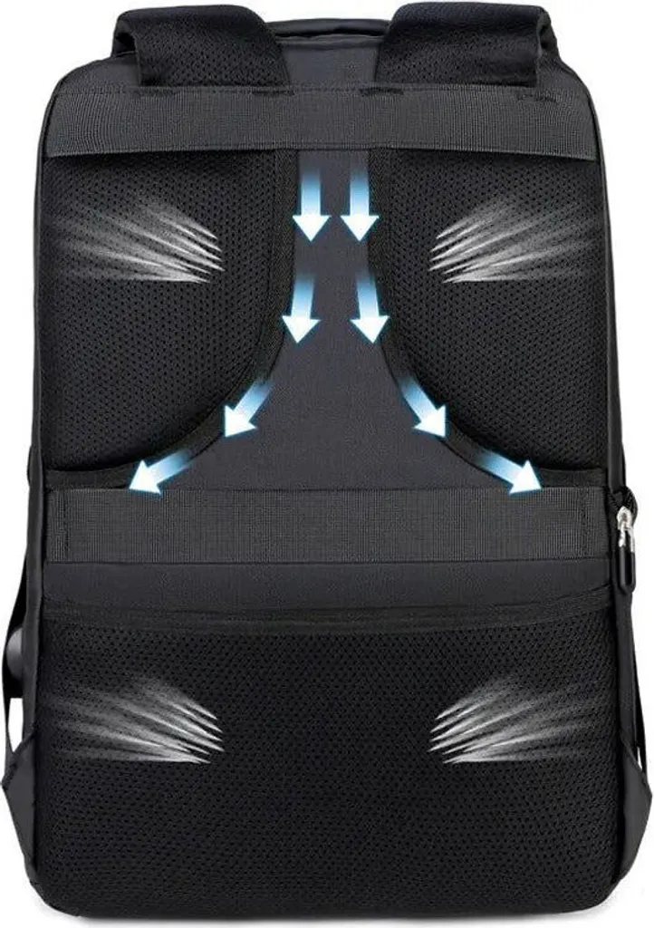 Sac à dos ordinateur portable imperméable avec design professionnel noir
