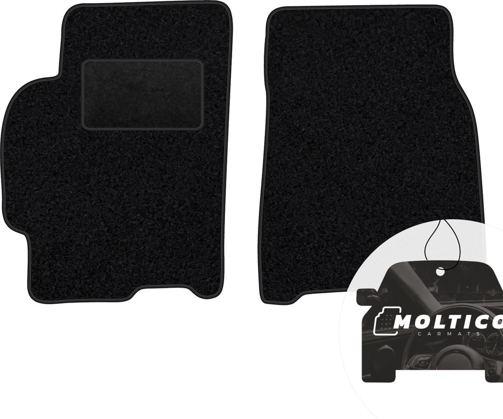 moto-MOLTICO Vorne Fußmatten Auto Velours Autoteppiche Schwarz Automatten Set 2-teilig passend für Mazda 626 GF 1997-2002