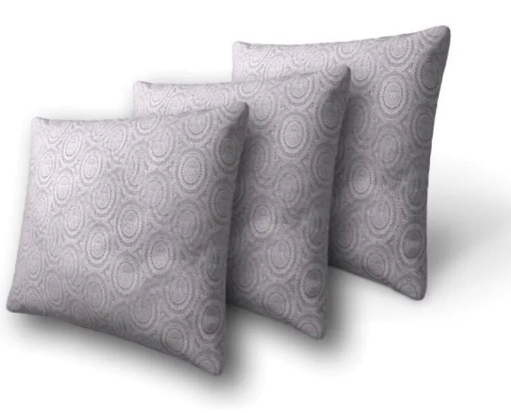 Trio de coussins à motifs ZANE gris : textile de haute qualité série 2