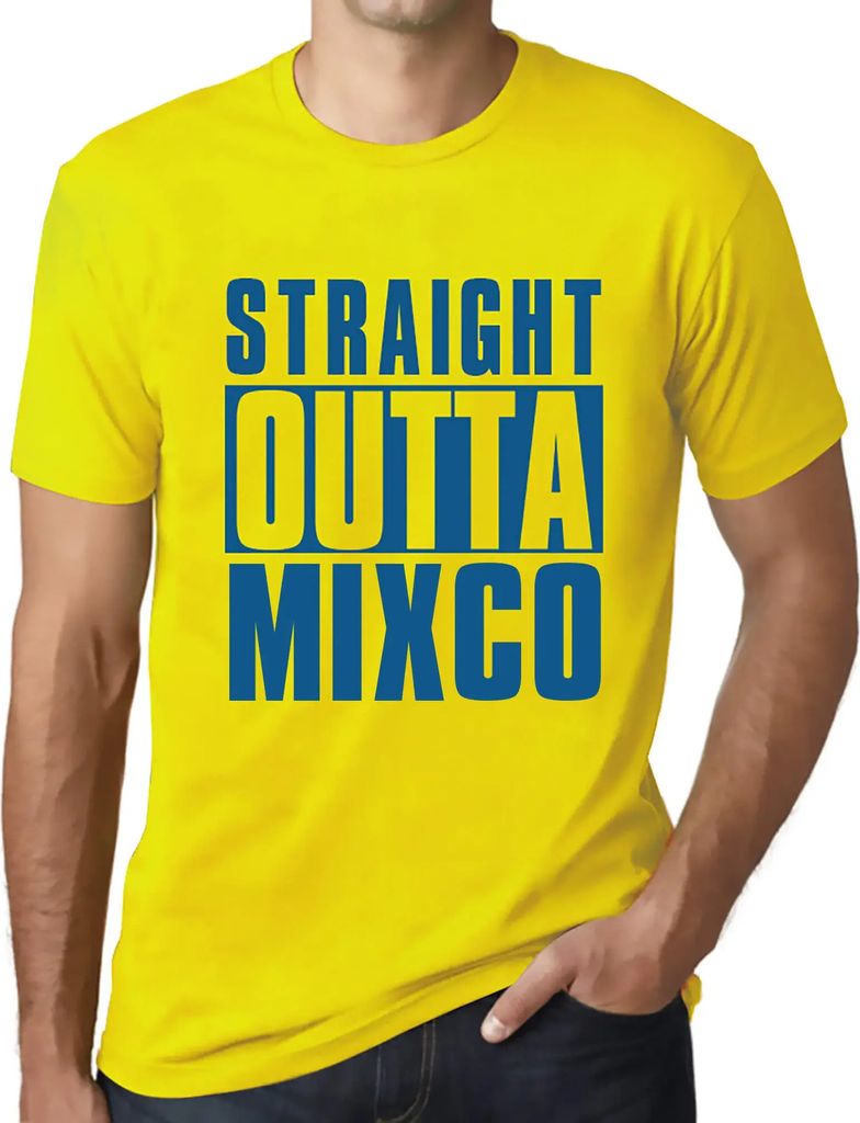 Herren Grafik T-Shirt Straight Outta Mixco Öko-Verantwortlich Vintage Jahrgang Kurzarm Lustige Druck Geburtstag Geschenk Mann