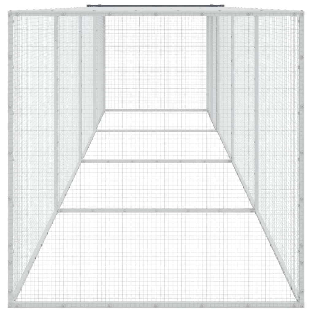 Cage à Poules Acier Galvanisé Anthracite 4m - Toit de Protection