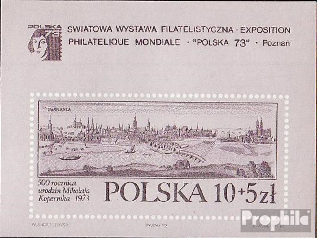 Briefmarken Polen 1973 Mi Block56 (kompl.Ausg.) postfrisch Stadt Posen