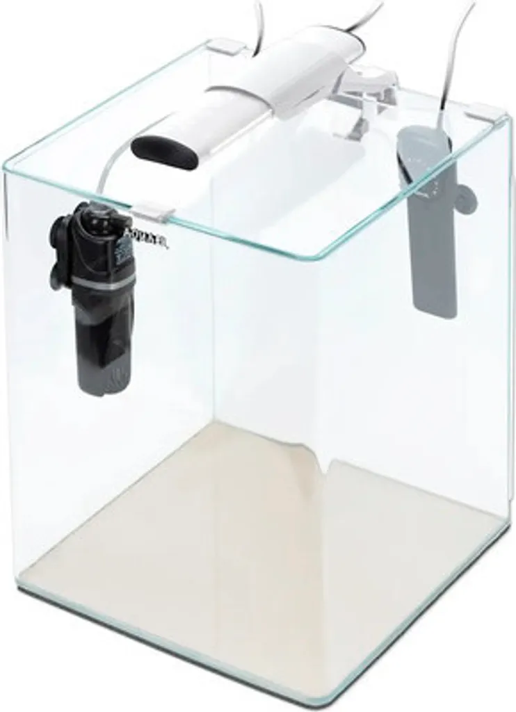 Aquarium en verre blanc OptiBent 30 avec éclairage LED et filtration