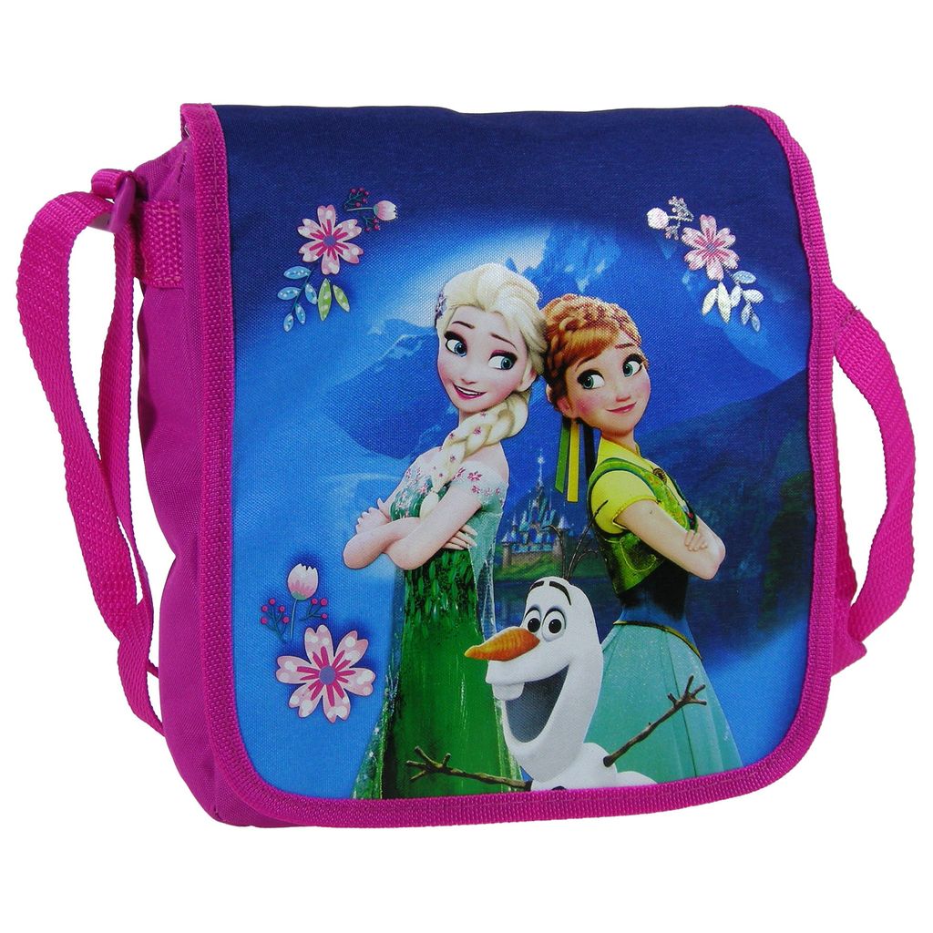 Disney Frozen Handtasche für Mädchen Modische Tasche für Mädchen zum Ausgehen oder Reisen Glitzer-Umhängetasche Schultertasche mit Disney-Prinzessin Anna und Elsa 