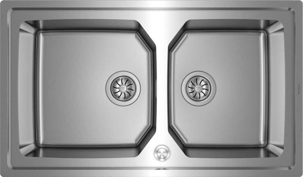 Teka Brooklyn 90 M-XP 2B, Aufsatzwanne, Rechteckig, Edelstahl, Edelstahl, 2 Becken, Quadratisch