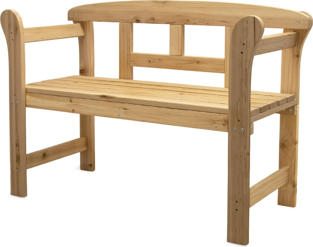Banc de jardin bois de pin résistant - Assise 125 x 40 cm design naturel