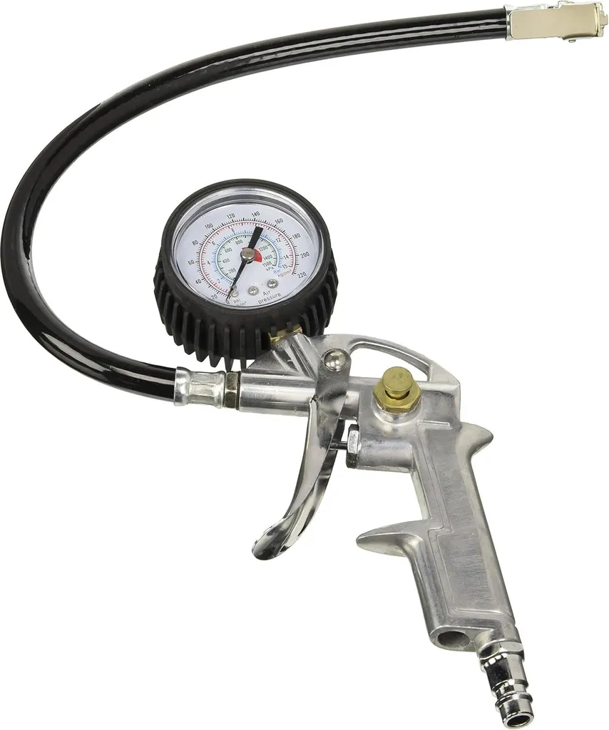 Pompe à pneus universelle avec manomètre pour un gonflage rapide et sûr