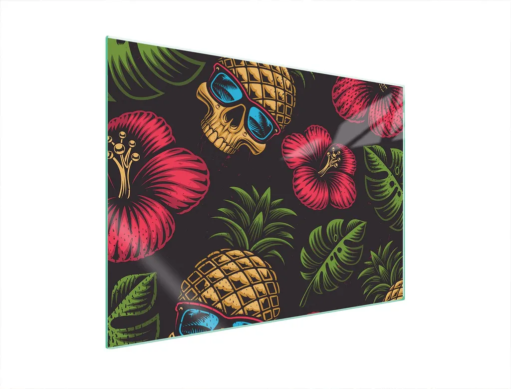Piastra in Vetro Temperato 70x52 Ananas | Proteggi e Colora la Cucina