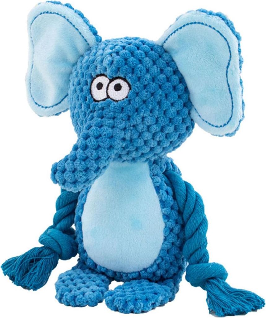 Hundenpiepspeelgoed mit Kreukelpapier Knuffeldier Plüsch Kauwspeelgoed Katoenen Touw Interactief Speelgoed voor Puppy Kleine Middelgrote Honden (B...