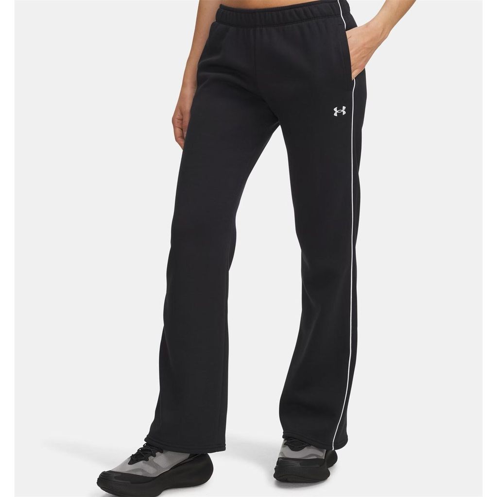 Under Armour Damen Jogginghose Rival Fleece Piped Schwarz/Weiß Komfortabel Sportlich Größe XS S