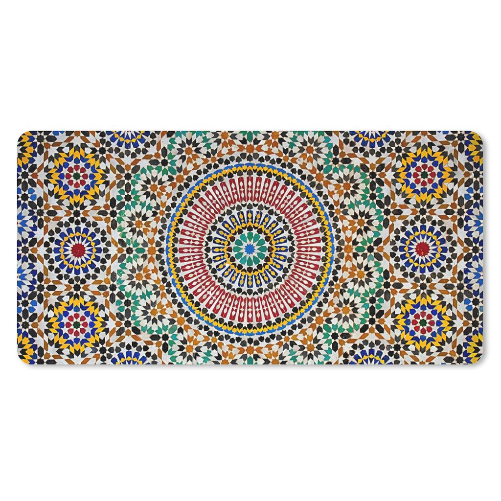MuchoWow Mauspad Mousepad Ansicht eines marokkanischen Mosaiks von oben 60x30 cm - Mousepads - Maus Mat - Pad - Mausunterlage - Nachhaltig