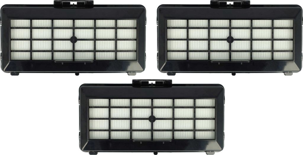vhbw 3x Staubsaugerfilter kompatibel mit Siemens VZ152HFB(00), VS07GP1266/14, VZ07JL2GB(00) Staubsauger - HEPA-Filter Schwarz Weiß