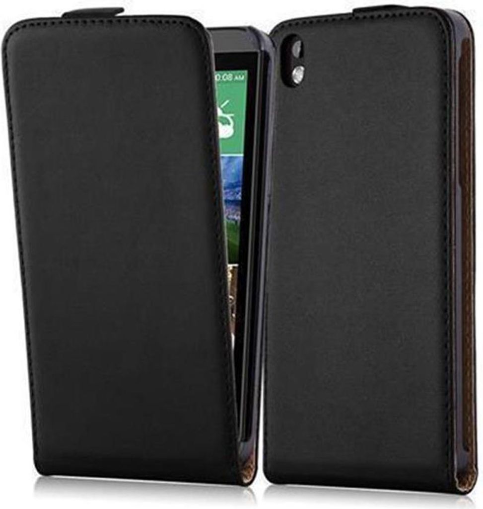 Cadorabo Hülle für HTC Desire 816 Schutzhülle in Schwarz Flip Handyhülle Case Cover Etui Kunstleder