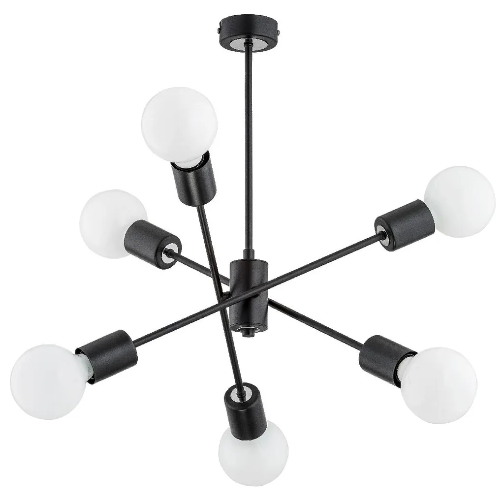 Suspension MADI Alfa noire 6xE27 50x46cm en métal luminaire design