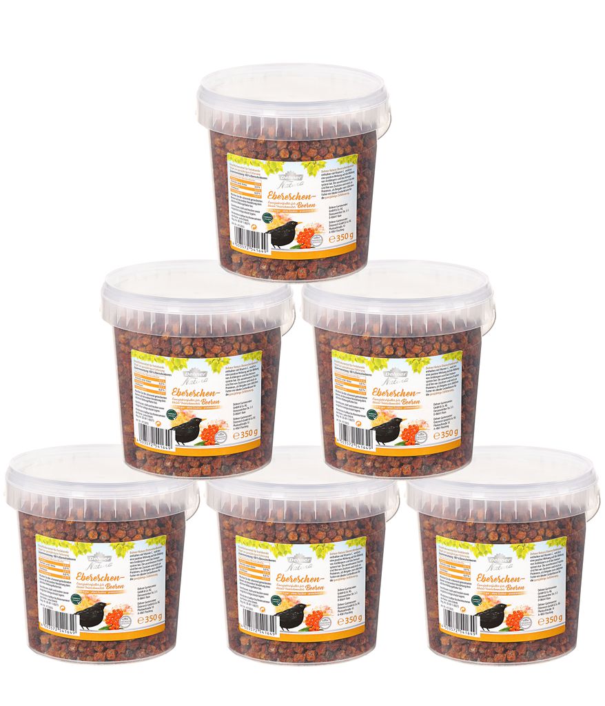 Dehner Premium Natura Wildvogelfutter, Eberschenbeeren, 6 x 350 g (2.1 kg)