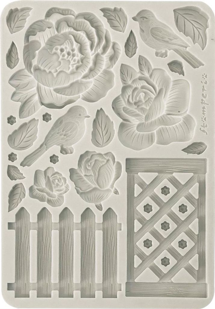 STAMPERIA SILIKONFORM Mold Abformen Gießen Mould, House of Roses Garten