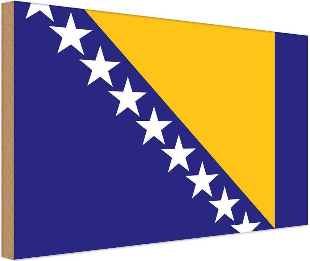 vianmo Holzschild 30x40 cm Bosnien und Herzegowina Flagge Fahne Wappen