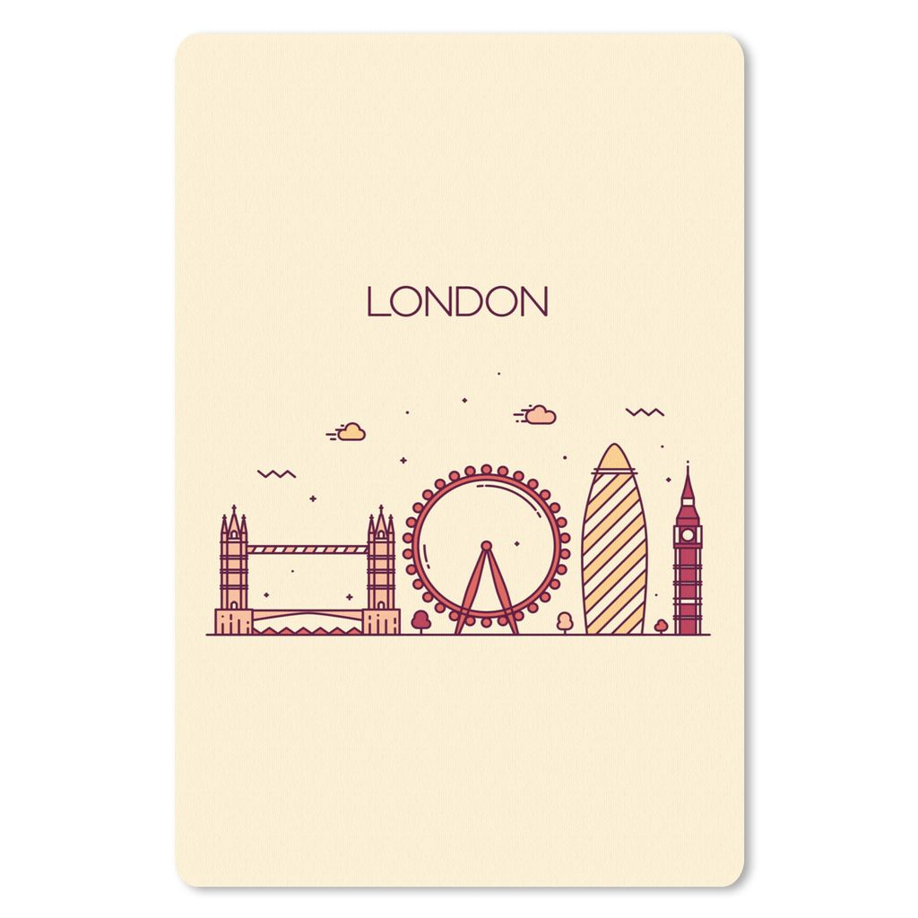 MuchoWow Mauspad Mousepad England - London - Skyline 40x60 cm - Mousepads - Maus Mat - Pad - Mausunterlage - Schreibtisch Accesoire