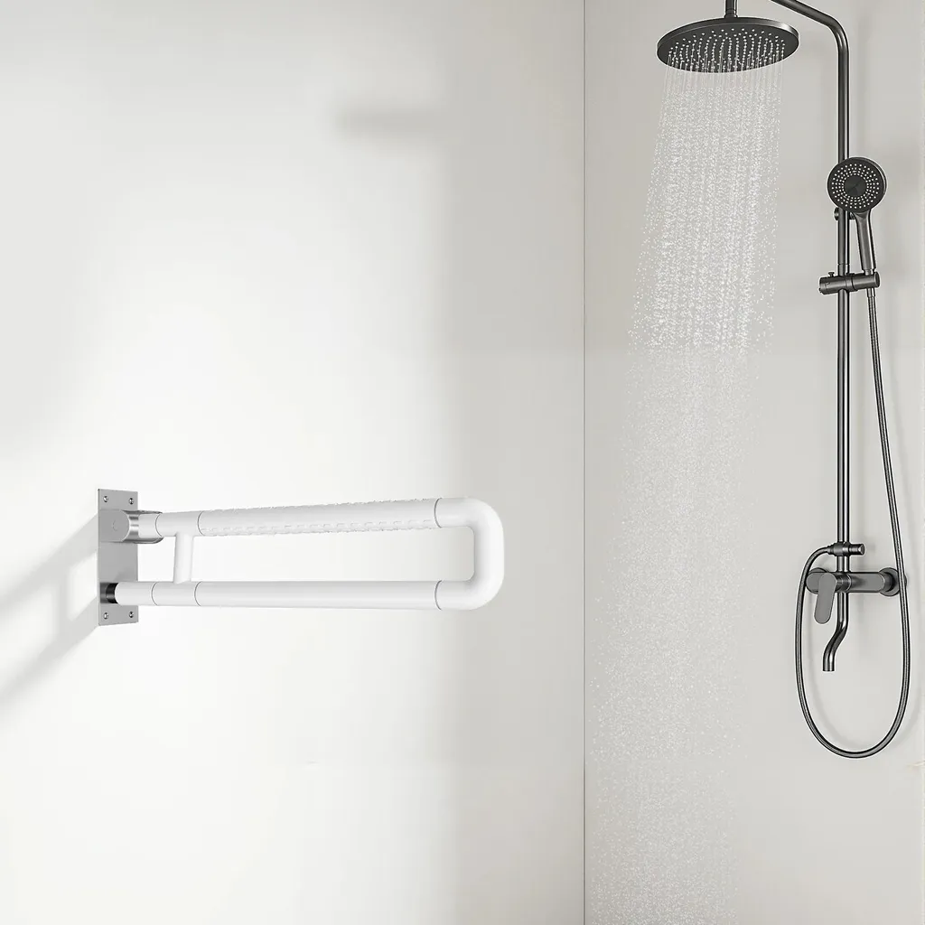 Barre d'appui murale anti-glisse pour sécuriser une salle de bain - 9
