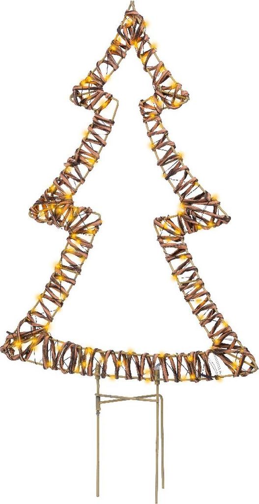 Lumineo Batterie Micro-LED Tannenbaum Braun 42 x 62 cm 100 Lichter - klassisch warm