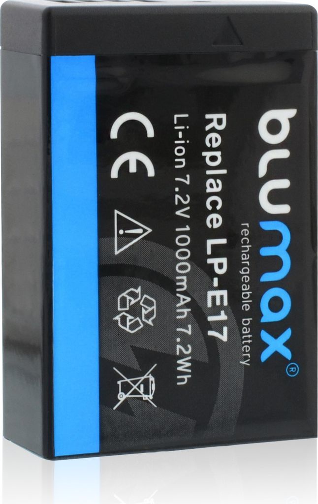 Blumax Akku passend für Canon LP-E17 EOS RP M3 M6 750D 760D R8 R10 R50 1000 mAh