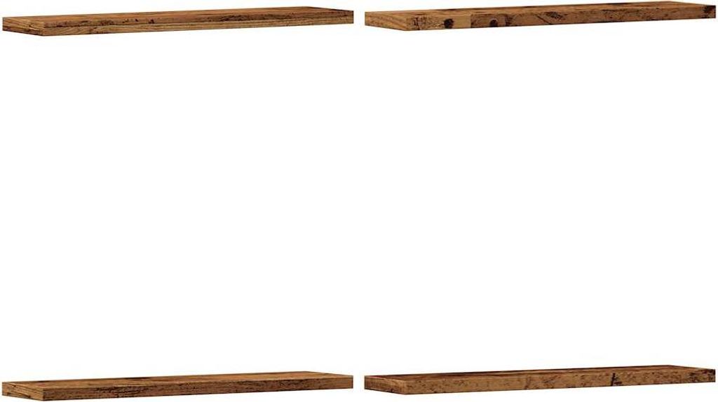 Möbel Wandregal - Standregal - Wohnzimmerschrank -e 4er-set - multifunktional& Moderne - Altholz-Optik 40x20x1,5 cm Holzwerkstoff - Lagerregal Bü...