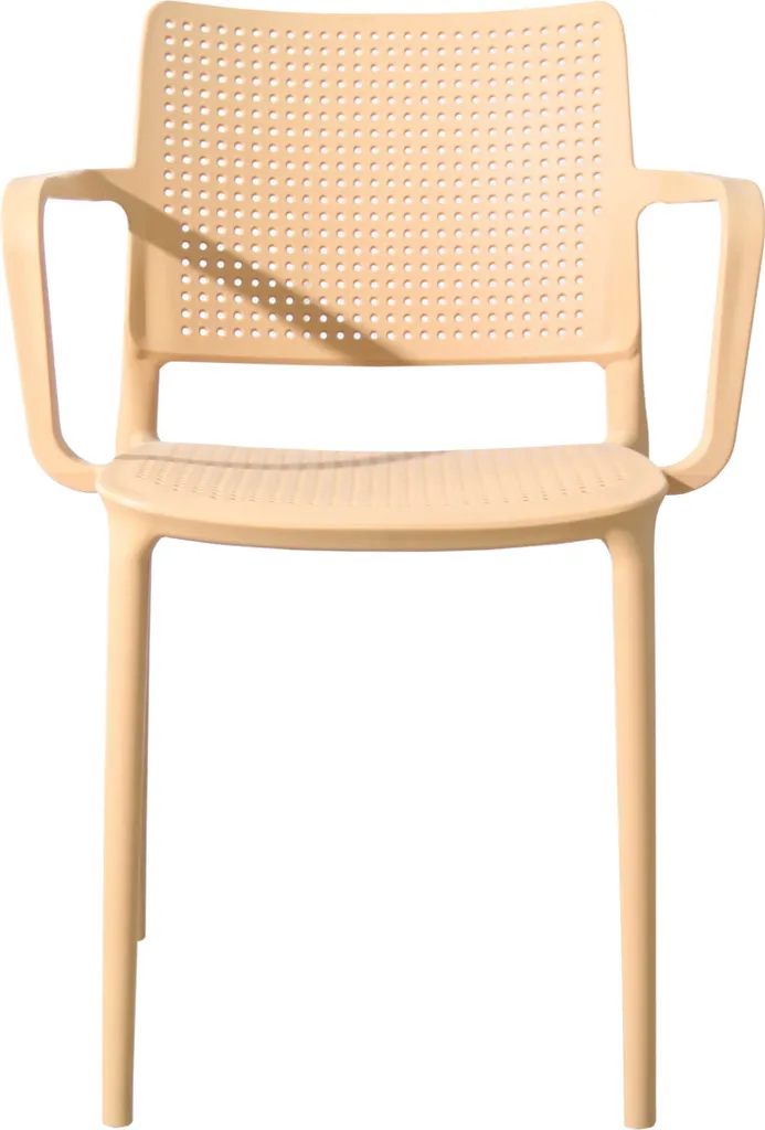 Chaises extérieures jaune clair Oviala Riga résistantes aux UV x4 - 3