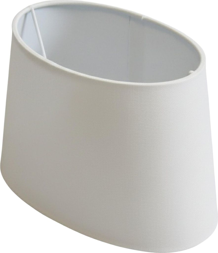 Lampenschirm Samtoptik | Weiß | Oval | H15 x B14 X L 23 | Polyester