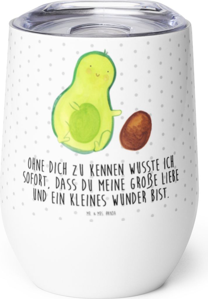 Mr. & Mrs. Panda Isolierbecher Avocado Kern rollt - Weiß - Geschenk, Avocados, Weinbecher, Schwangerschaft, Thermobecher, Baby, kaffee tasse, Ther...