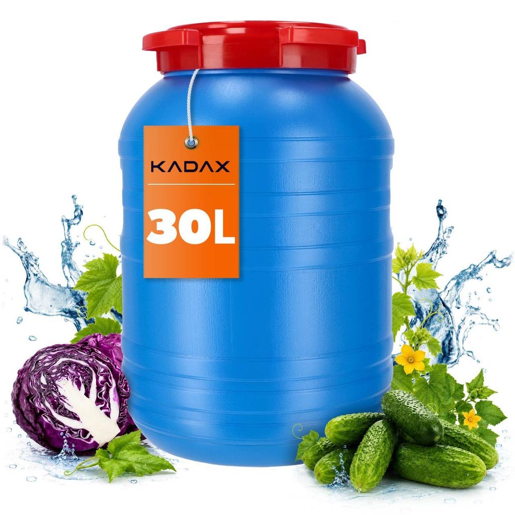 KADAX Plastikfass mit Deckel, Fass aus Kunstoff HDPE, Produktbild 
