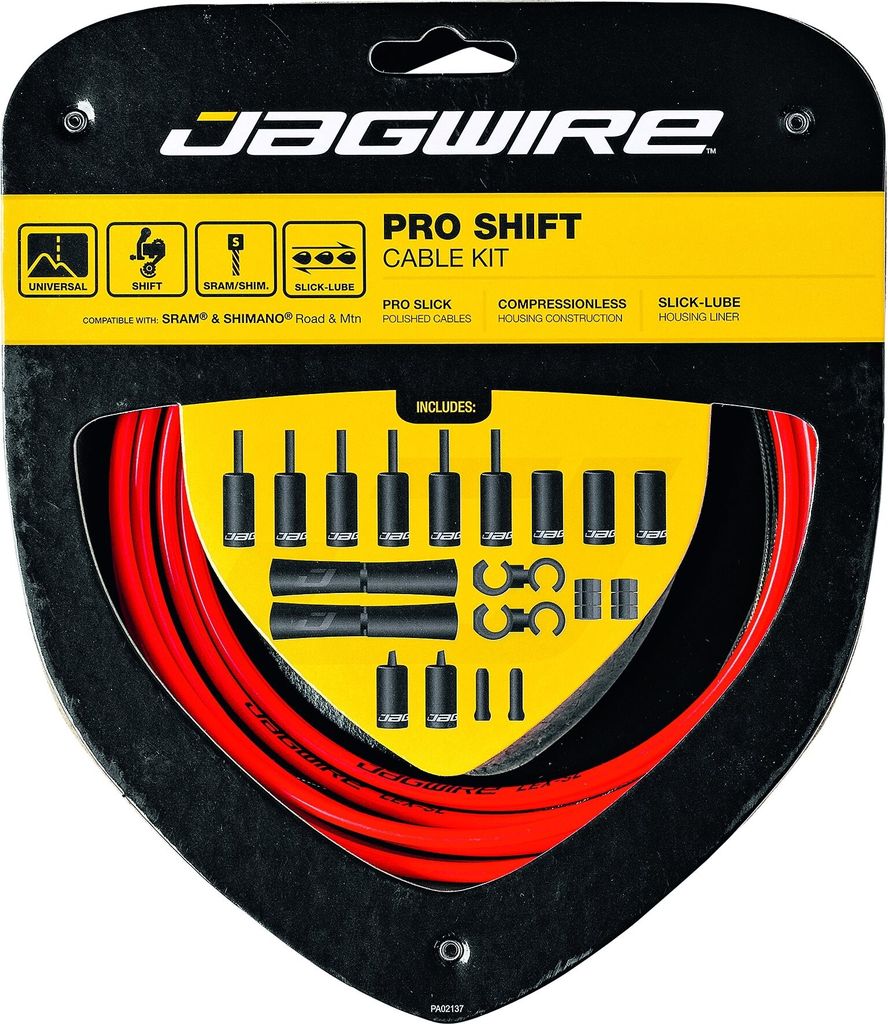 Jagwire PCK504 2X Pro Shift Kit, red