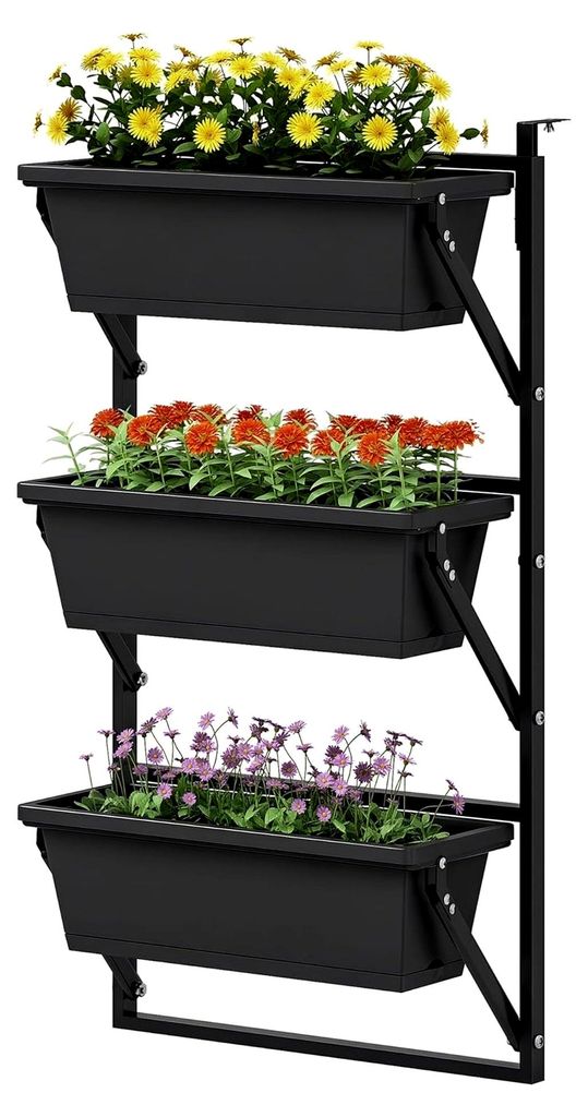 3er Set Blumentopf Pflanzkübel mit Löcher, 56x42 cm Pflanztöpfe, eckig Pflanztopf, Kunststoff Blumenkübel für Tomaten und Blumen, Pflanzentopf...