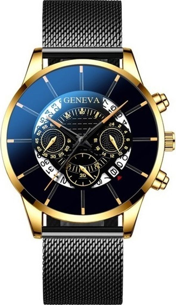 Hank Herrenuhr Schwarz/Gold - Stilvolles Design für jeden Anlass KP12147