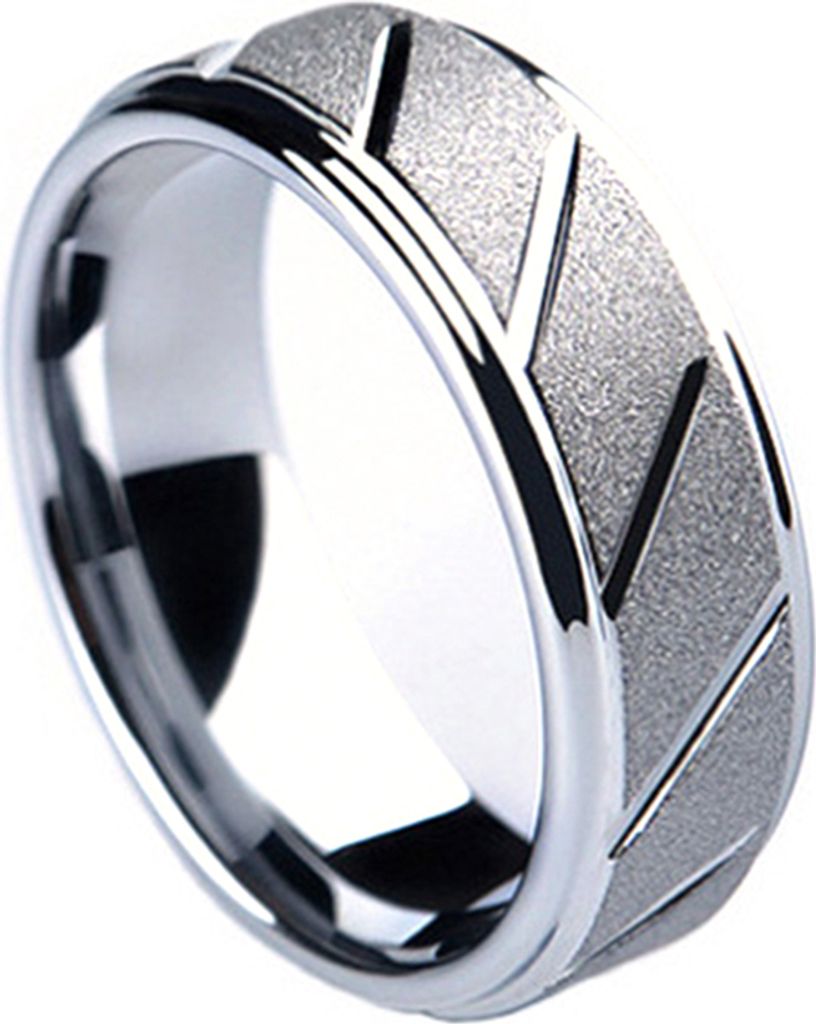 Männer Mode Matte Geometrische Band Finger Ring Hochzeit Verlobung Schmuck Geschenk-Silber,US 9