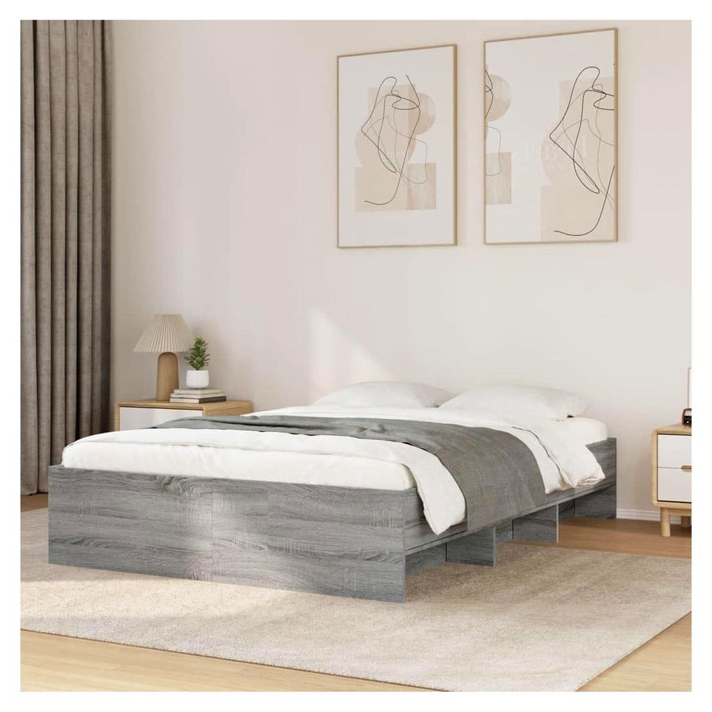 Bettgestell Grau Sonoma 140x200 cm Holzwerkstoff