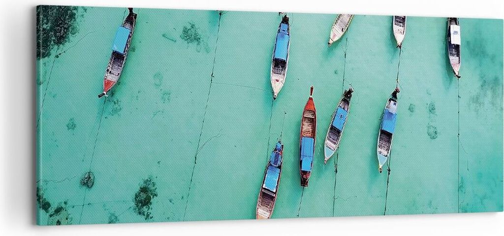 Bild auf Leinwand - Leinwandbild - Einteilig - Boote mit Luft - 100x40cm - Wand Bild - Wanddeko - Wandbilder - Leinwanddruck - Bilder - Wanddekorat...