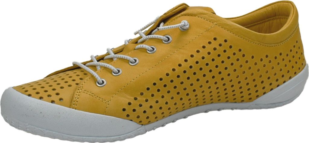 Andrea Conti Damen Schnürschuh Halbschuh Leder Sneaker mit Perforierung 0345767, Größe:41 EU, Farbe:Gelb
