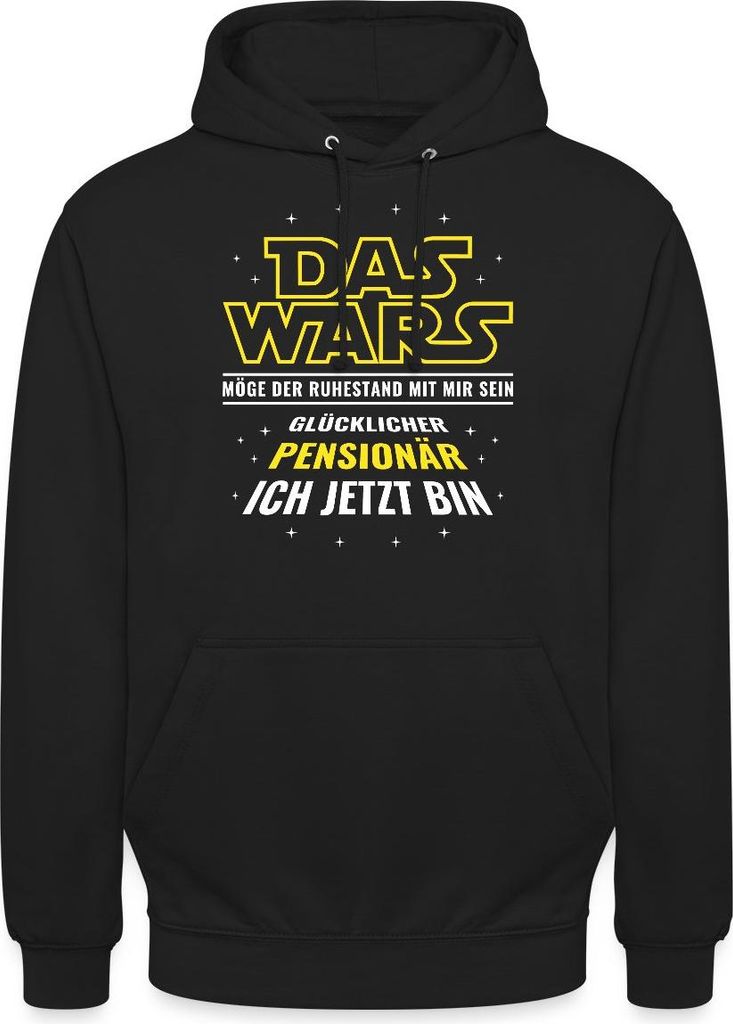 Spreadshirt Glücklicher Pensionär Lustiger Ruhestand Spruch Uni Hoodie, M, Schwarz