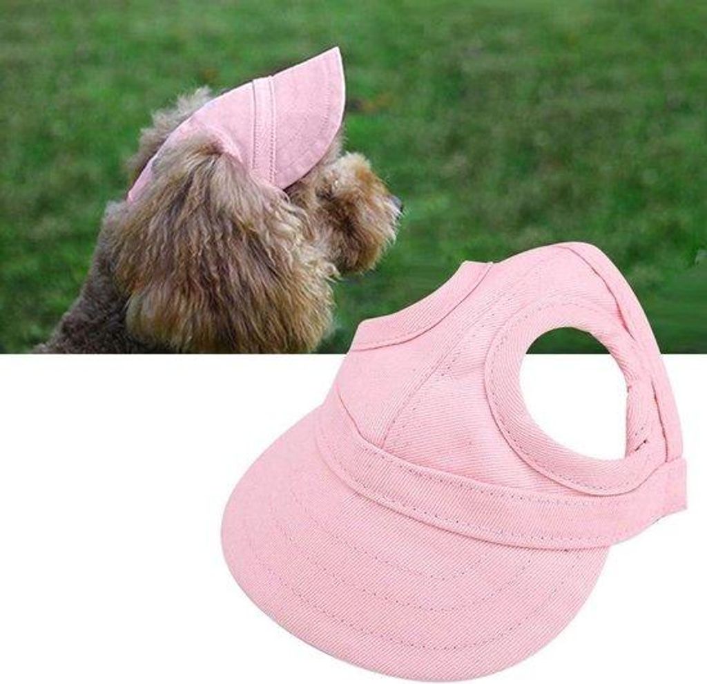 Hundepet und Katzenpet - Outdoor-Sonnenhut - M-Rosa - verstelbare Klettverschluss.