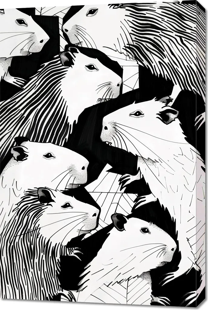 Quadro Artistico Marmotte Chiacchierone 60x90 cm - Decor Wall Art