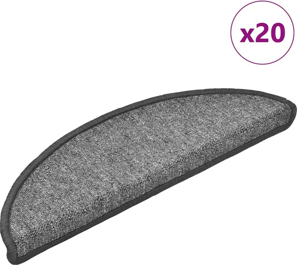 Stufenmatten 20 Stk. 56x17x3 cm Dunkelgrau Halbrund