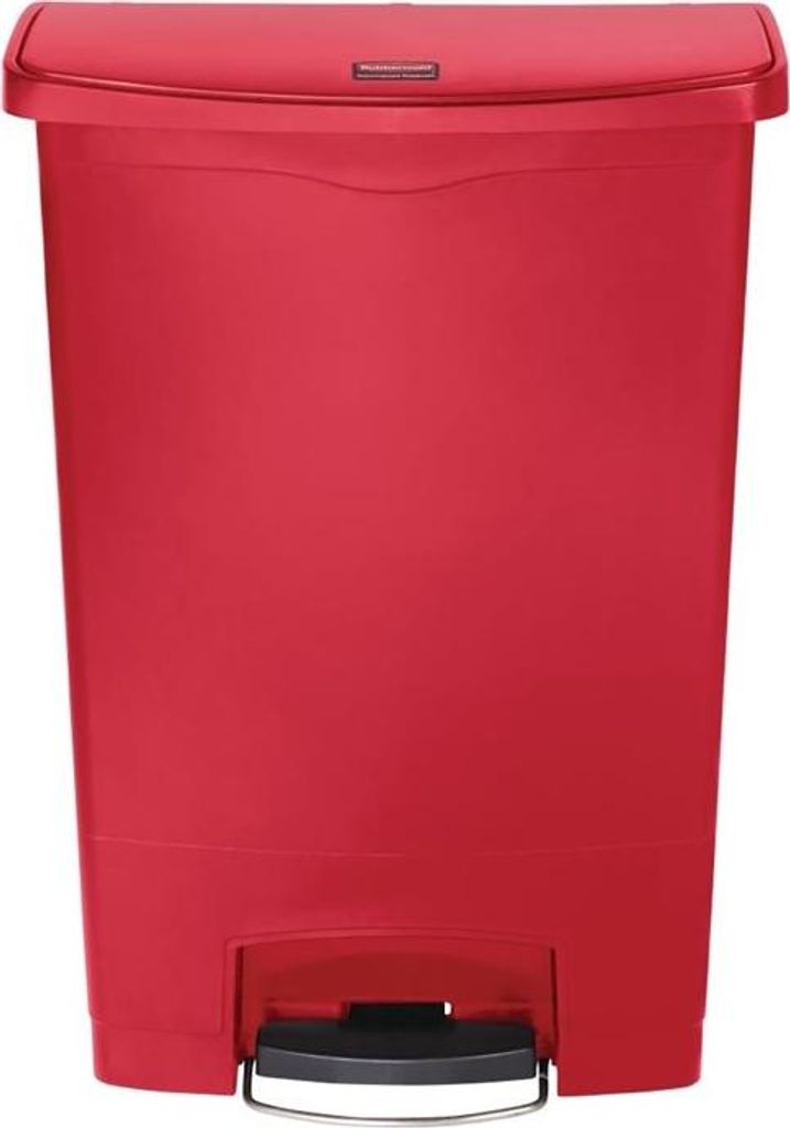 Rubbermaid Tret Abfalleimer Slim Jim 90 Liter rot